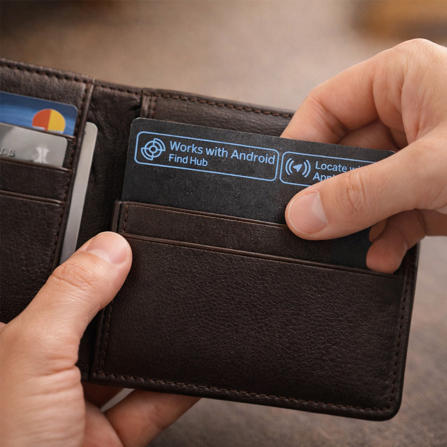 Tarjeta localizadora ultrafina recargable para Iphone y Android