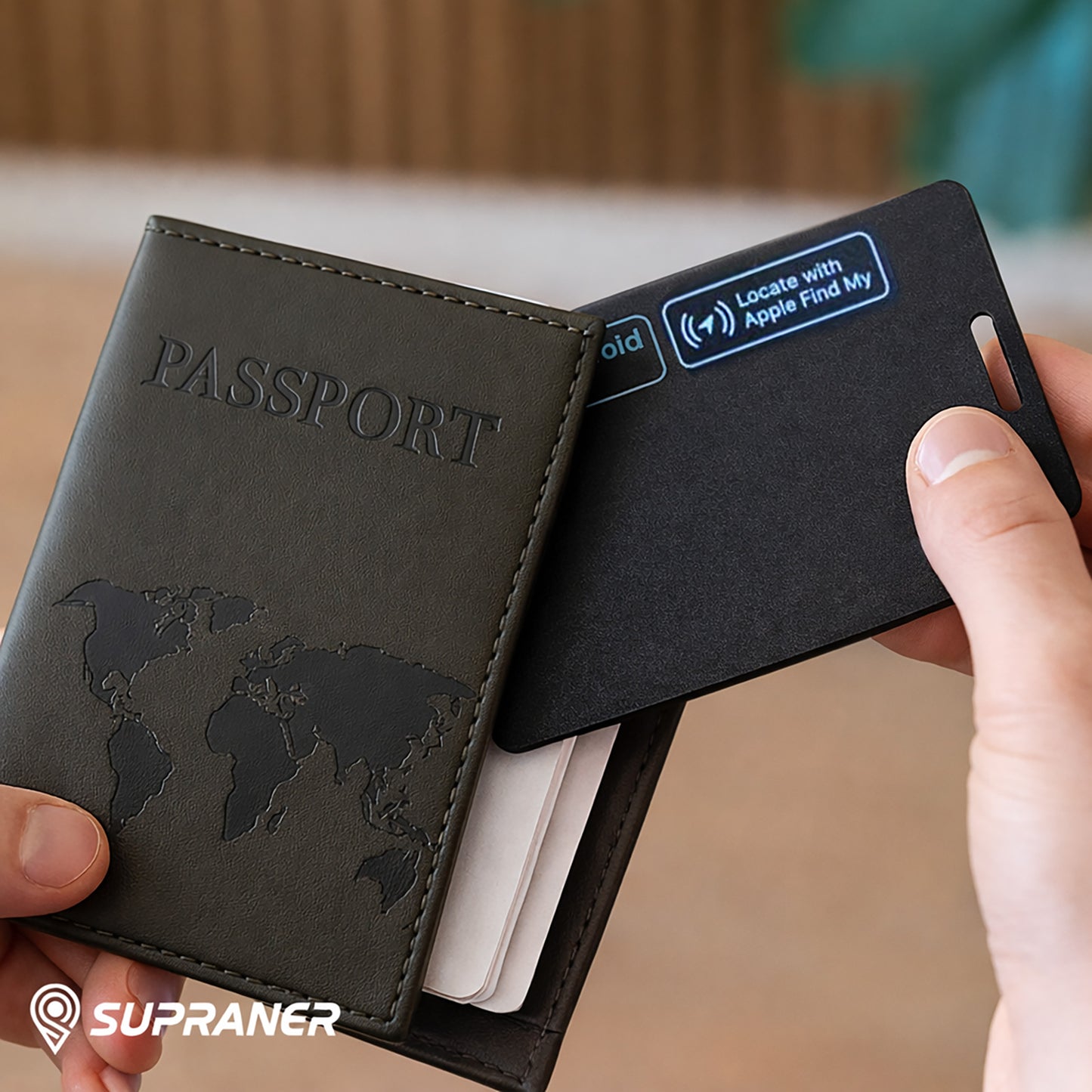 Tarjeta localizadora ultrafina recargable para Iphone y Android